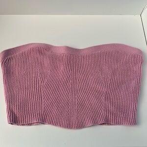 Pink knit tube top
